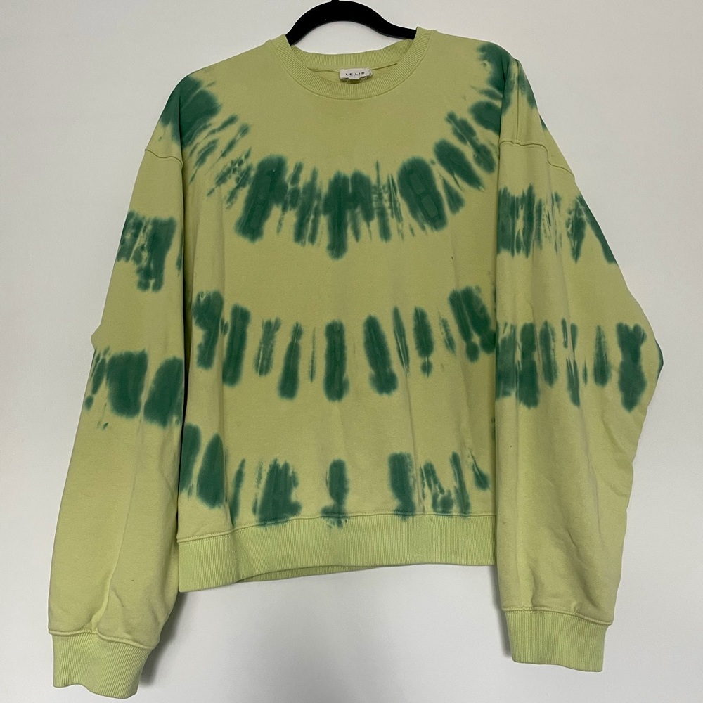 Le Lis Women’s Medium Green Tie Dye Sweatshirt Long Sleeve